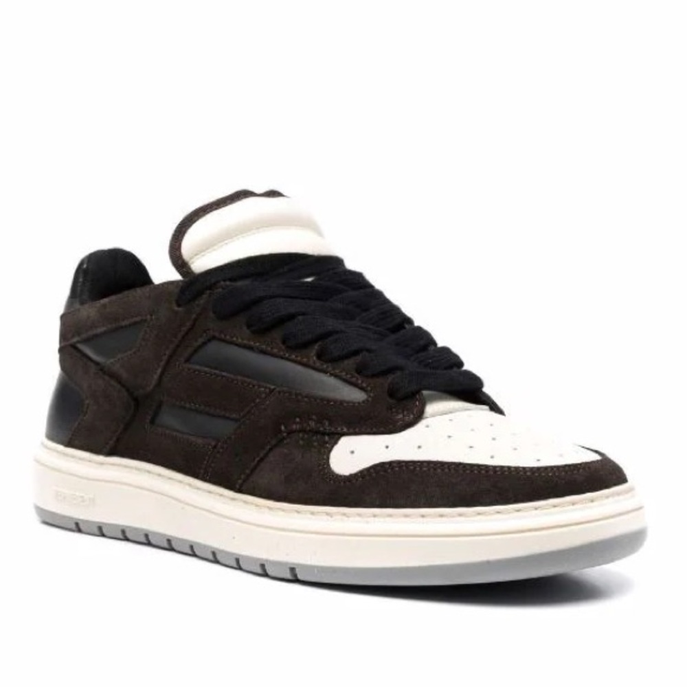 Represent panelled lace-up sneakers, brown, black, white, women’s size 8.5